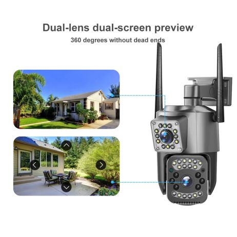 4g PTZ Double lens 4Mp security CCTV camera