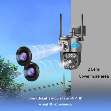 4g PTZ Double lens 4Mp security CCTV camera