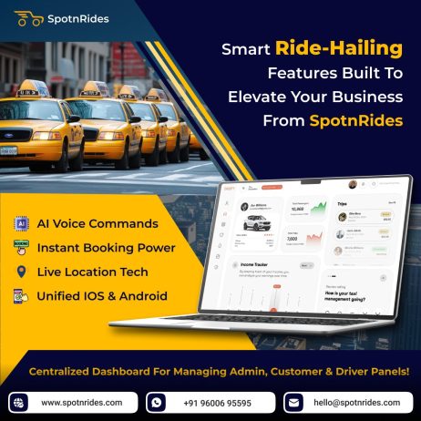 Start Your Own Taxi Service With SpotnRides’ Scalable AI-Powered App Solutions