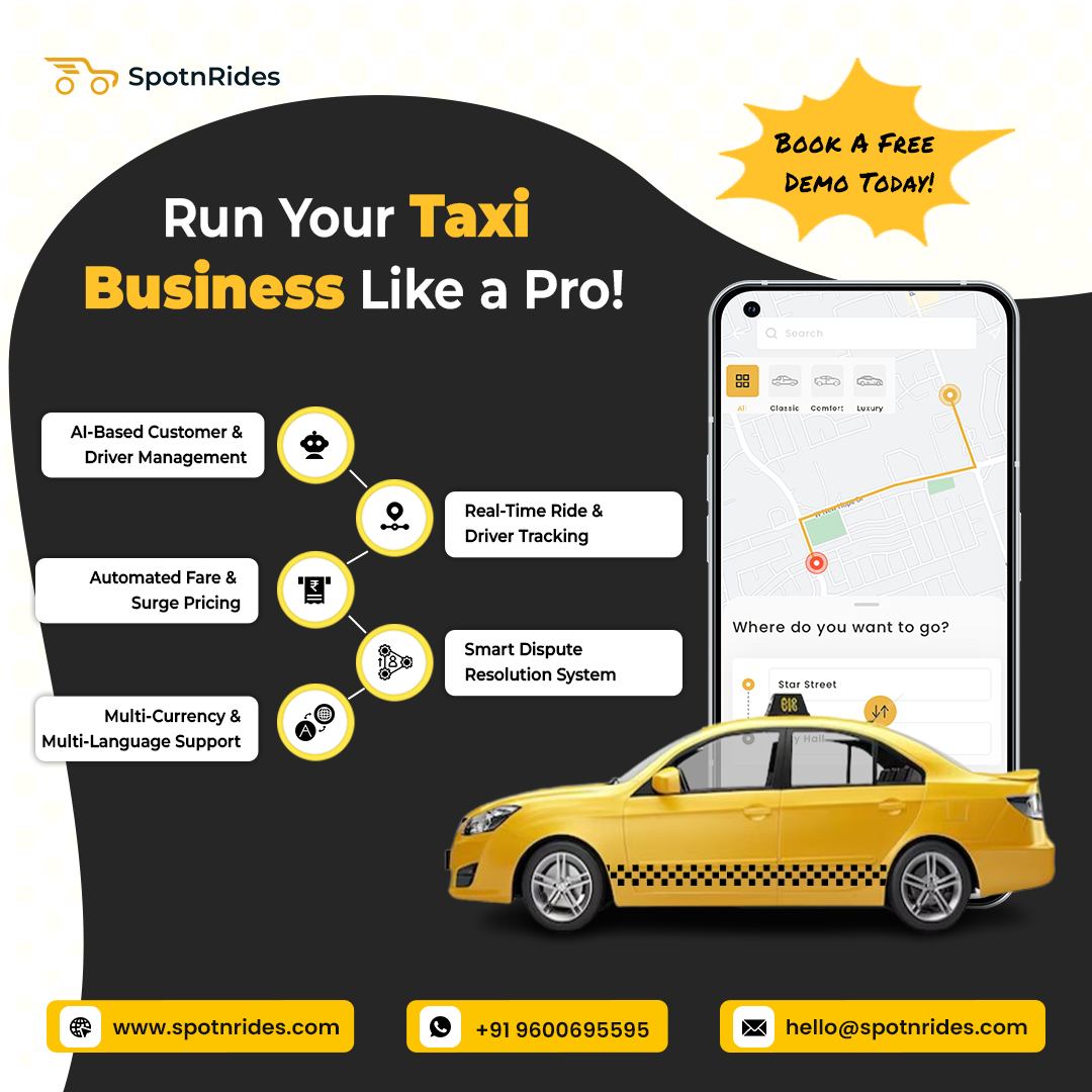 Own Your Taxi Platform with SpotnRides Uber Clone App for Startups